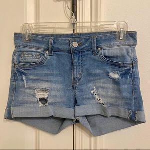 blue jean shorts